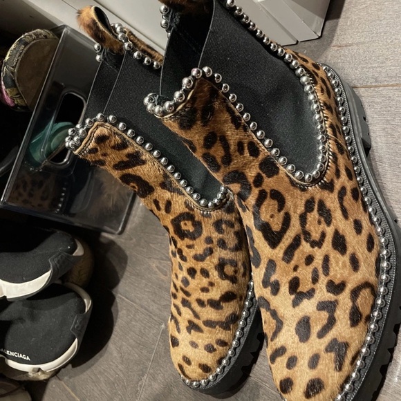 Alexander Wang Shoes - Alexander Wang Tan and Black Leopard Ankle Boots